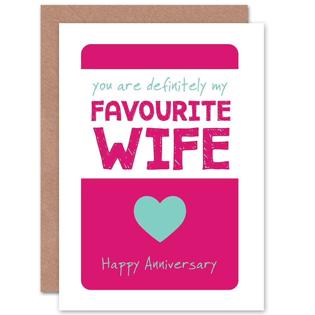 Artery8 Greeting Card - Favourite Wife - Pink