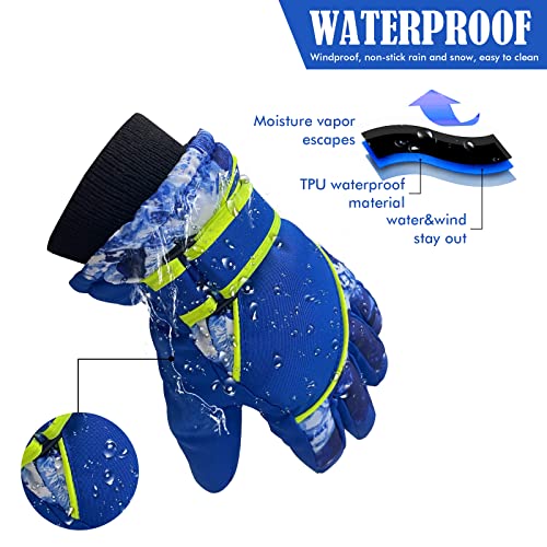 Gants de neige enfant M 6-8 ans imperméables et thermiques pour ski