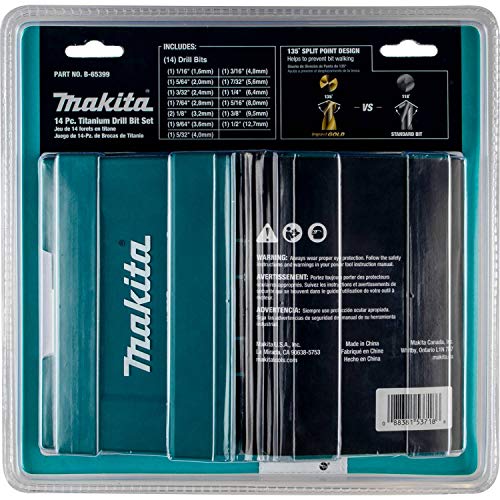 Makita B-65399 Impact Gold 14 Pc. Titanium Drill Bit Set, 1/4" Hex Shank, black - 12, 14-Piece - Image 4