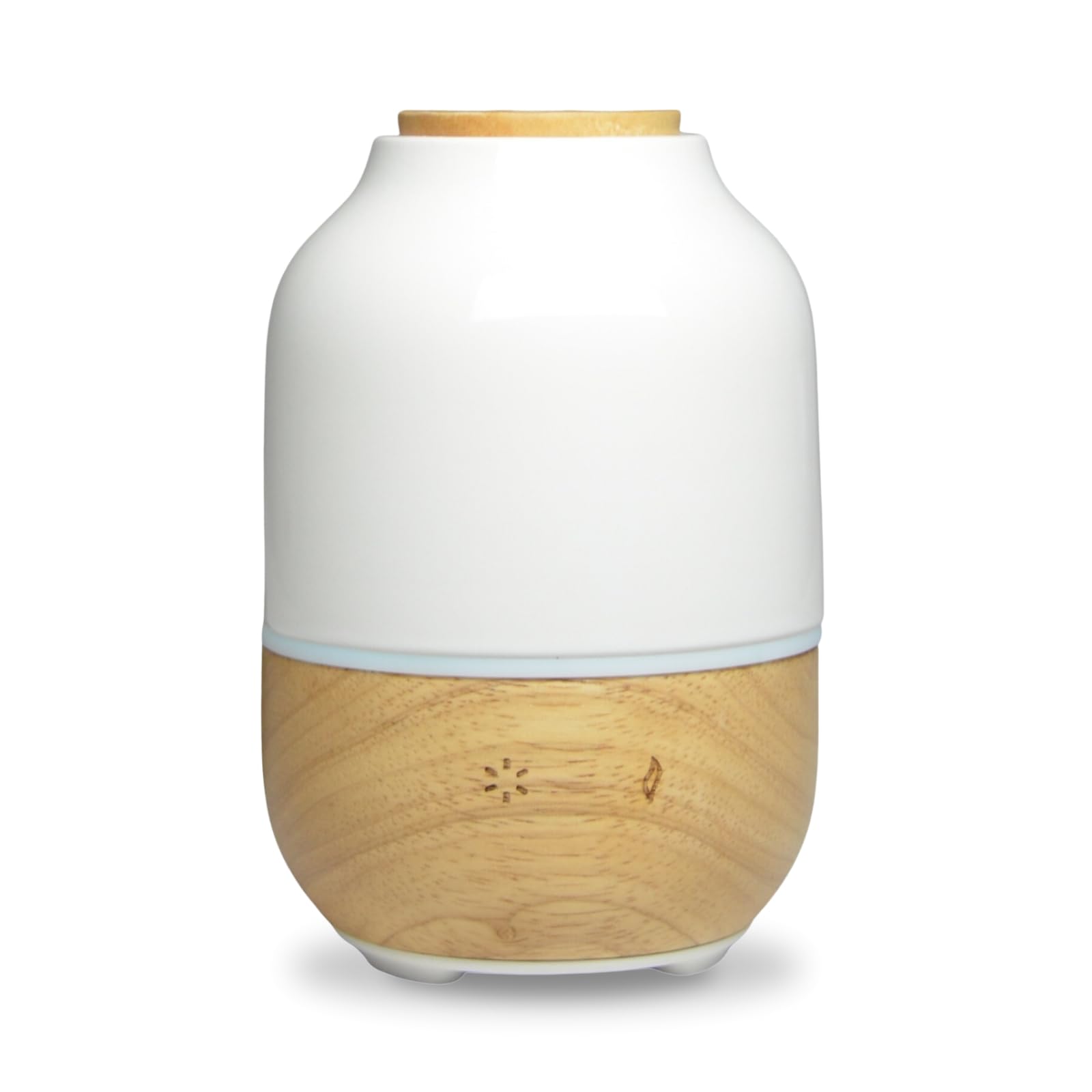 Zen'Arôme - Difusor ultrasónico de aceites esenciales Purisia (hasta 40 m²) - Difusión en frío para aromaterapia - Modo continuo o alternado - Iluminación multifunción - Cerámica y madera