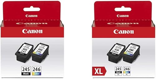 Canon Cartucho de tinta PG-245 / CL-246 y PG-245 XL/CL-246 XL Amazon Pack