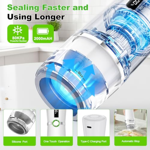 Image of Vacuum Sealer for Food with LED Display, 80Kpa Handheld Food saver
