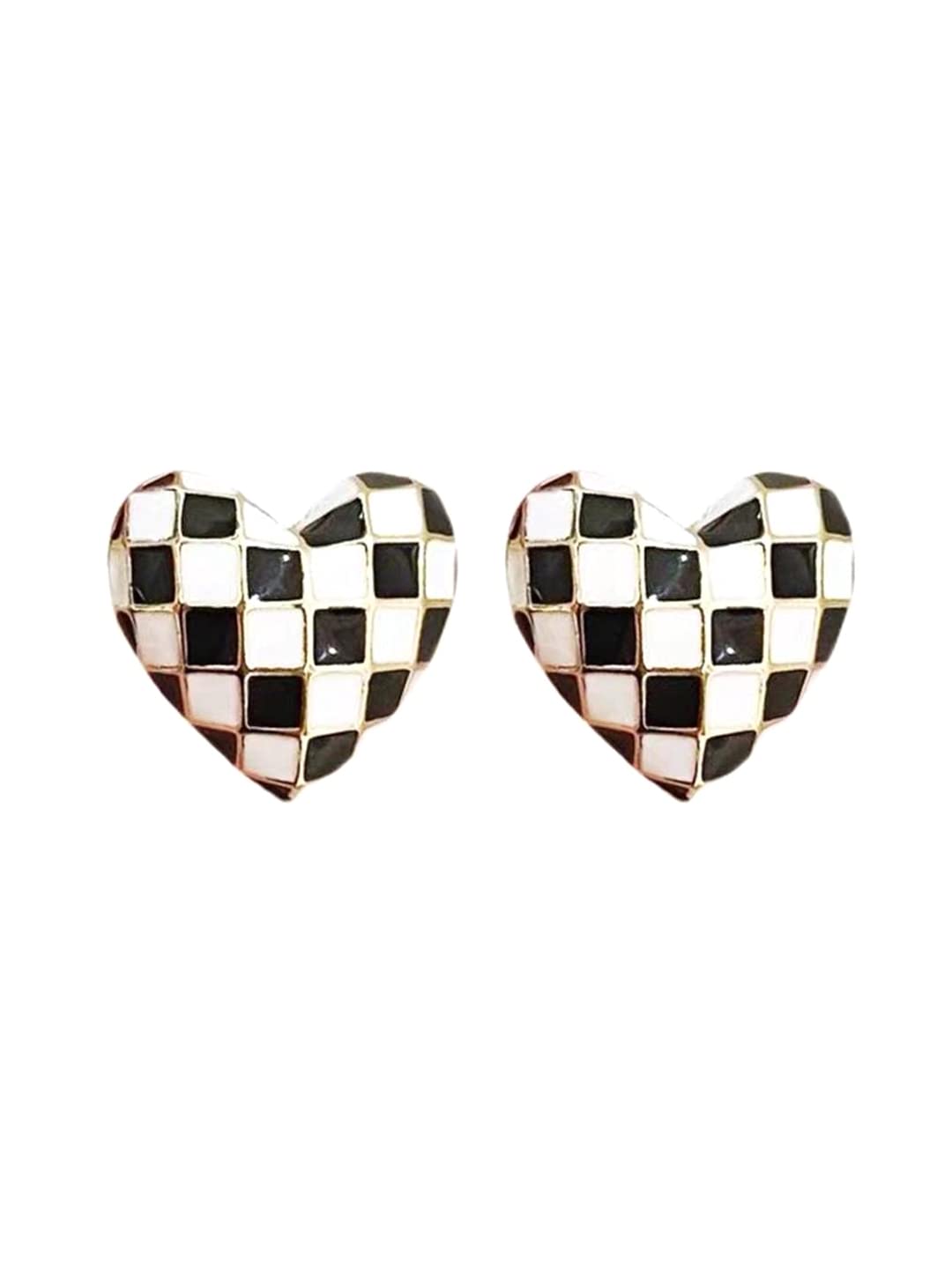 Yellow Chimes Earrings For Women Black and White Heart Shaped Stud Earrings For Women and Girls (B0B8DF9892) Amazon Price History, Amazon Price Tracker