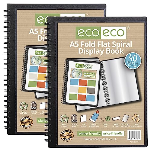 eco-eco A5 Sichtbuch, 50% recycelt, 40 Taschen, faltbar, flach...