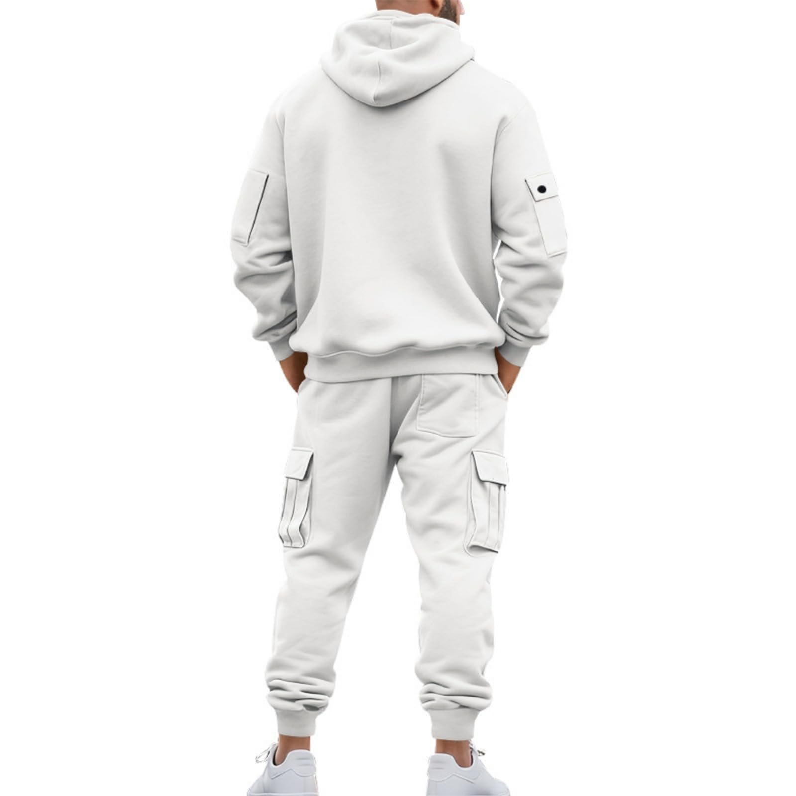 Generisch Dres treningowy męski dres do joggingu, modny motyw, 2-częściowy, uniseks, Y2K Streetwear, bluza z kapturem i spodnie do biegania, zestaw męski do noszenia na co dzień, strój sportowy