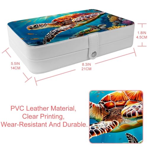 Boîte à bijoux de voyage tortue mignonne pour vos déplacements
