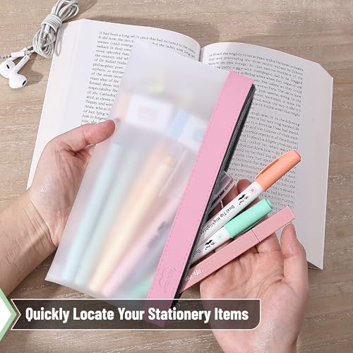 Image of Mr. Pen- Clear Pencil Pouch, 8.50 inchx4.25 inch, 6 Pack, Durable TPU Material | Medium Water-Resistant Pencil Bags with Smooth Zipper, Multipurpose Clear Pouch for Stationery, School, Office