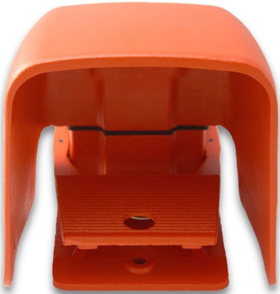 Linemaster 531-SWHOX Hercules Foot Switch, Electrical, Single Pedal, Momentary, Single Stage, Extra Oversized Aluminum Guard, Orange