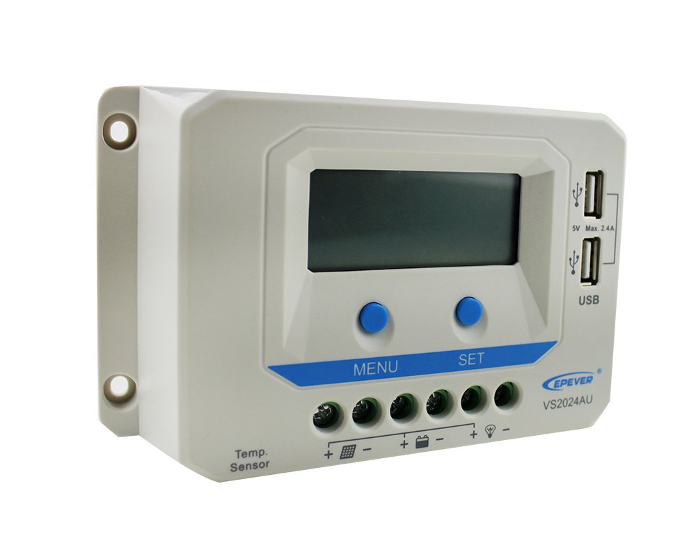 EPEVER VS2024AU, Regolatore di carica PWM, 20 A, automatico Riconoscimento 12 V/24 V