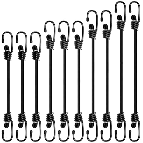 Spanngummi mit Haken, 10er Set Gepäckspanner mit Haken, Spannseil Spanngurte Gummispanner mit Haken Extra Stark in 4 Längen für Transport und Ladungssicherung
