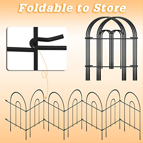 Gtongoko Decorative Garden Fence 16 Panels, 16.5" X 17Ft, Garden Barrier Portable Decorative Flower Fence, Animal Barrier, Border Garden Fence For Landscape, Trees, Flower Beds, Shrubs(Black) #TOP6