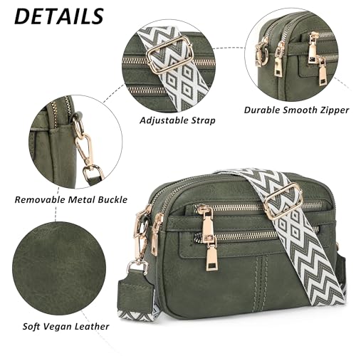 Image of TANTOMI Crossbody Bags for Women, 6-Pockets Cross Body Purse, Vegan Leather Handbags Shoulder Bag for Travel, Gifts for Women
