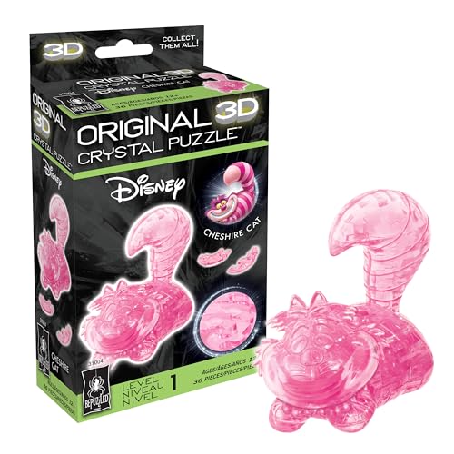 BePuzzled, Disney Cheshire Cat Original 3D Crystal Puzzle, 36 Piece Brain Teaser, Collectible Display Puzzle for Kids & Adults Ages 12+