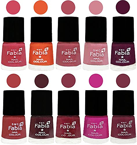 Image of ALL IN ONE (PACK OF 10), Long Lasting Glossy Nail Polish, 6 ml Each, All Vibrant Colours,02136
