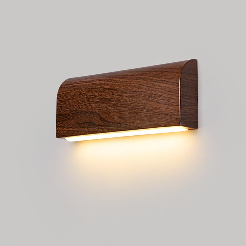 SXECAEPS Wall Lamps Sconces Light Indoor Led 5w 3000k Warm White Modern Wood Decorative Sconce Lamp for Living Room Bedroom Hallway Corridor Stairs Hall(Grey Wolf)