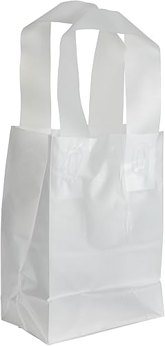 Miniatura 4 de SSWBasics Bolsas de compras pequeñas de plástico esmerilado transparente - 5" x 3" x 7" - Caja de 100