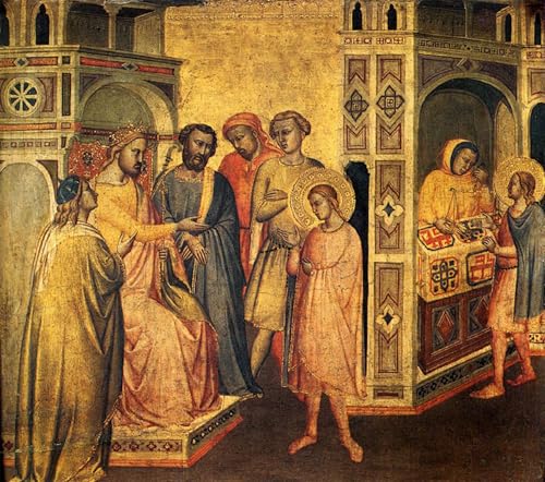 Affiche Toile Saint Éloi devant le roi Clotaire Taddeo Gaddi art portrait pour decoration