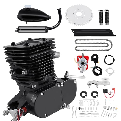 H-YEEU 2 Tempi Kit Motore Velo 110cc Gas Motore Kit di Conversione Bici per Bici Motorizzata Nero