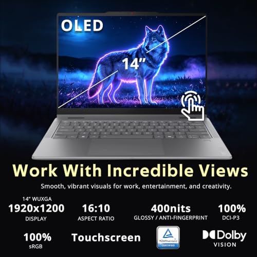 Image of Lenovo Yoga 7i 2-in-1 14 inch 2K OLED Touch Laptop, Intel Core Ultra 5 322, 16GB LPDDR5X, 1.5TB Storage(512GB SSD+1TB Docking Station), Intel Graphics, Fingerprint, Backlit Keyboard, Win 11 Pro, Luna Grey