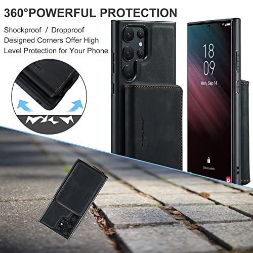 Capa flip de telefone, compartimento para cartão, bolso para dinheiro 2 em 1 capa carteira destacáve