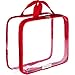 Clear Toiletry Bag - Compression Packing Cube - PVC Cosmetic Bag - Red Transparent Makeup Bag - See Through Plastic Clear Bag