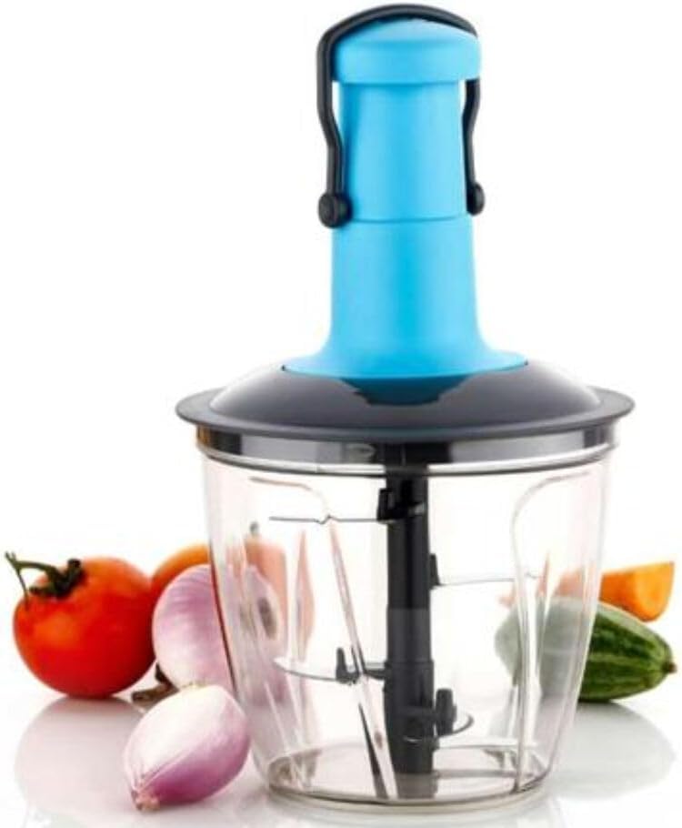 Hand Press Push Chopper 650 ml Fruits & Vegetables Easy to Use for Kitchen Stainless Steel Blades Material Plastic
