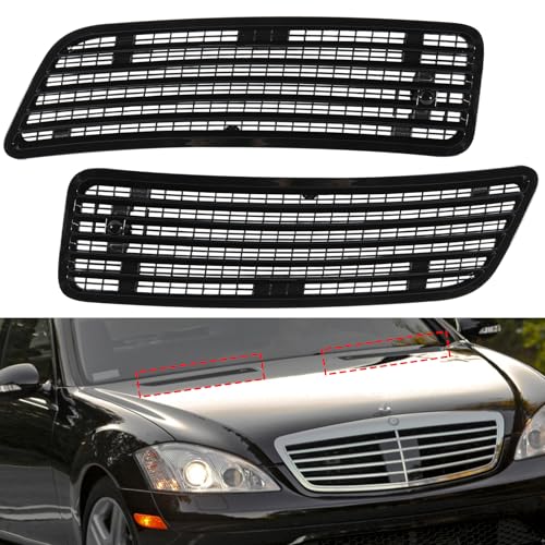 Front Hood Upper Grill Vent for Mercedes-Benz S550 W221 2007-2013 Hood Vent Air Grilles Left Driver and Right Passenger Side 2218800205 2218800305