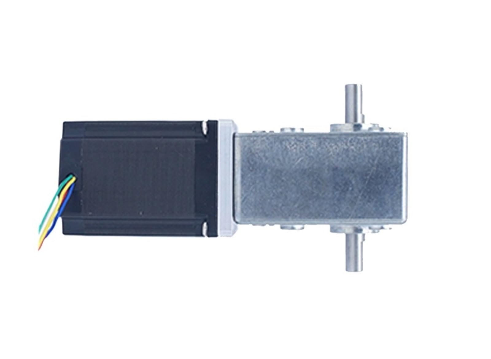 NEMA23 Stepper Worm Gear Motor High Tq DC 2-Phase 4-Wire Dual Shaft Reversible Gearbox Reducer(51mm Shaft,Ratio 15TO1-MOTOR)