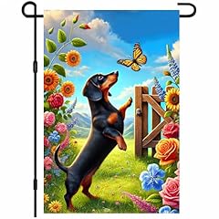 Dachshund Flowers Butterfly