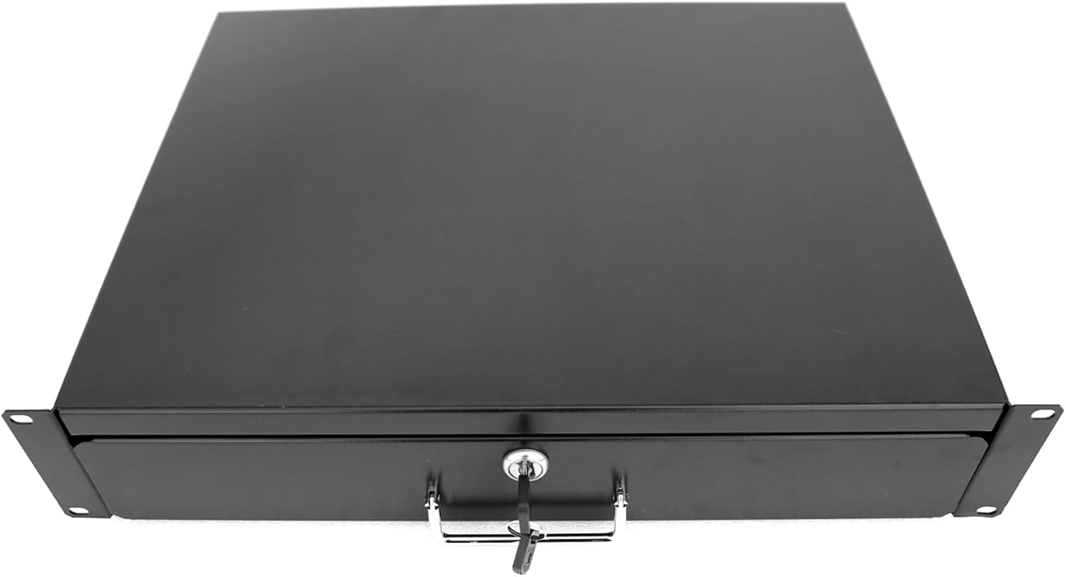 Server Cabinet Drawer Case Rack Drawer 19 Inch Rack Cabinet Mount Lockable Deep Drawer with Two Keys 18in Depth, Height 3U(5.5Inch) 19" W x 18" D x 5.5" H(CT18-3U, 3U18)