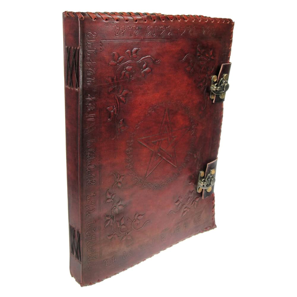 Nemesis Now - Buch der Schatten-Tagebuch mit Schloss, Leder, 36 cm, Braun