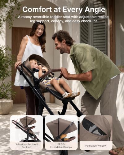 Image of Momcozy ChangeGo Baby Stroller, Convertible Single-to-Double-to-Wagon Stroller with 23 Configurations, Carry-cot and Seat Included, Large PU Wheels, All-Wheel Suspension & Extendable UPF50+ Canopy