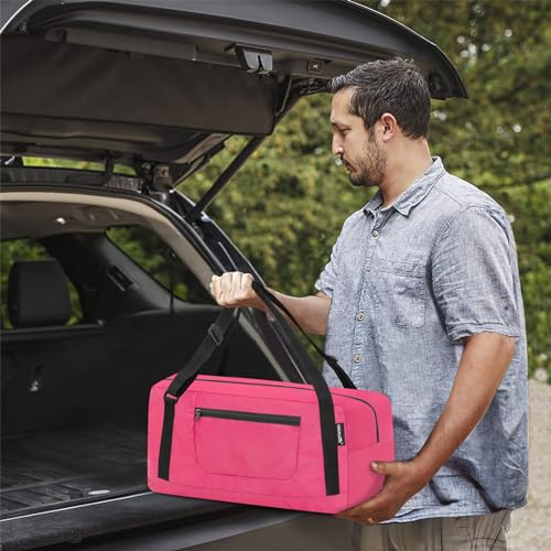 Image of HOLYLUCK Foldable Travel Duffel Bag For Women & Men Luggage Great for Gym - pink