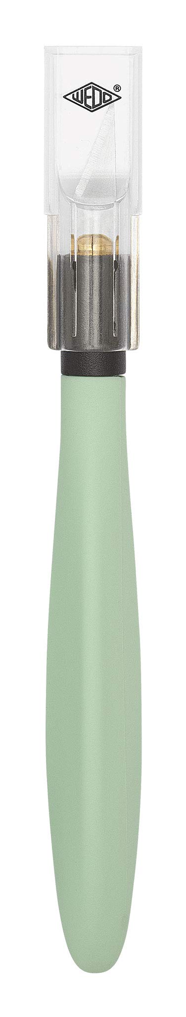WEDO 7852114 Scalpel Comfortline Pastel with 5 Replacement Blades for Precise Crafting and Modelling Ergonomic Shape Extremely Sharp Blade with Protective Cap Mint Green