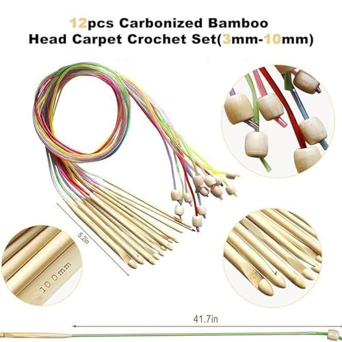 Ganchos tunecinos de madera con cable para tejer colchas con suavidad y sin esfuerzo 5