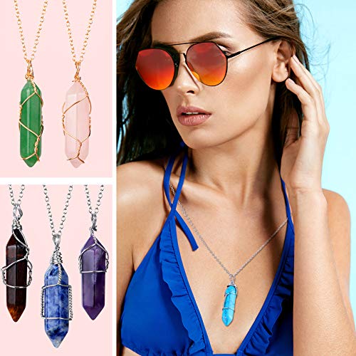 Hicarer HICARER-CRYSTAL PENDANT NECKLACE-2649 10 Pieces Hexagonal Crystal Pendant Necklace thumb #5