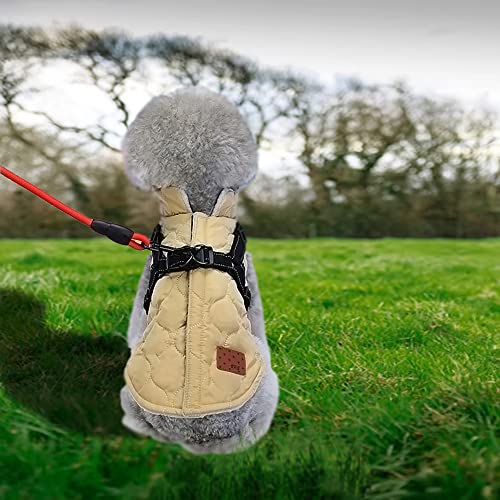 meioro Hundebekleidung Warmer Hundemantel mit reflektierendem Geschirr Winddichte Hundejacke Winterhunde Baumwolltuch Verdickte ärmellose Weste Baumwollhundepullover Haustierjacken (grau, S)