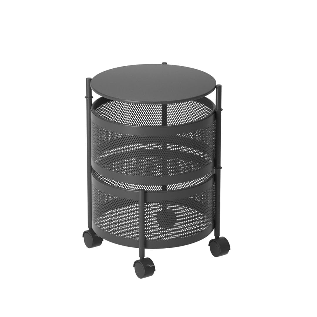 Rasvesh Multi-Purpose Trolley Storage Organizer and Kitchen Accessories Items for Kitchen Storage Rack Square Design Fruits & Vegetable Onion Cutler (2 Layer Round)