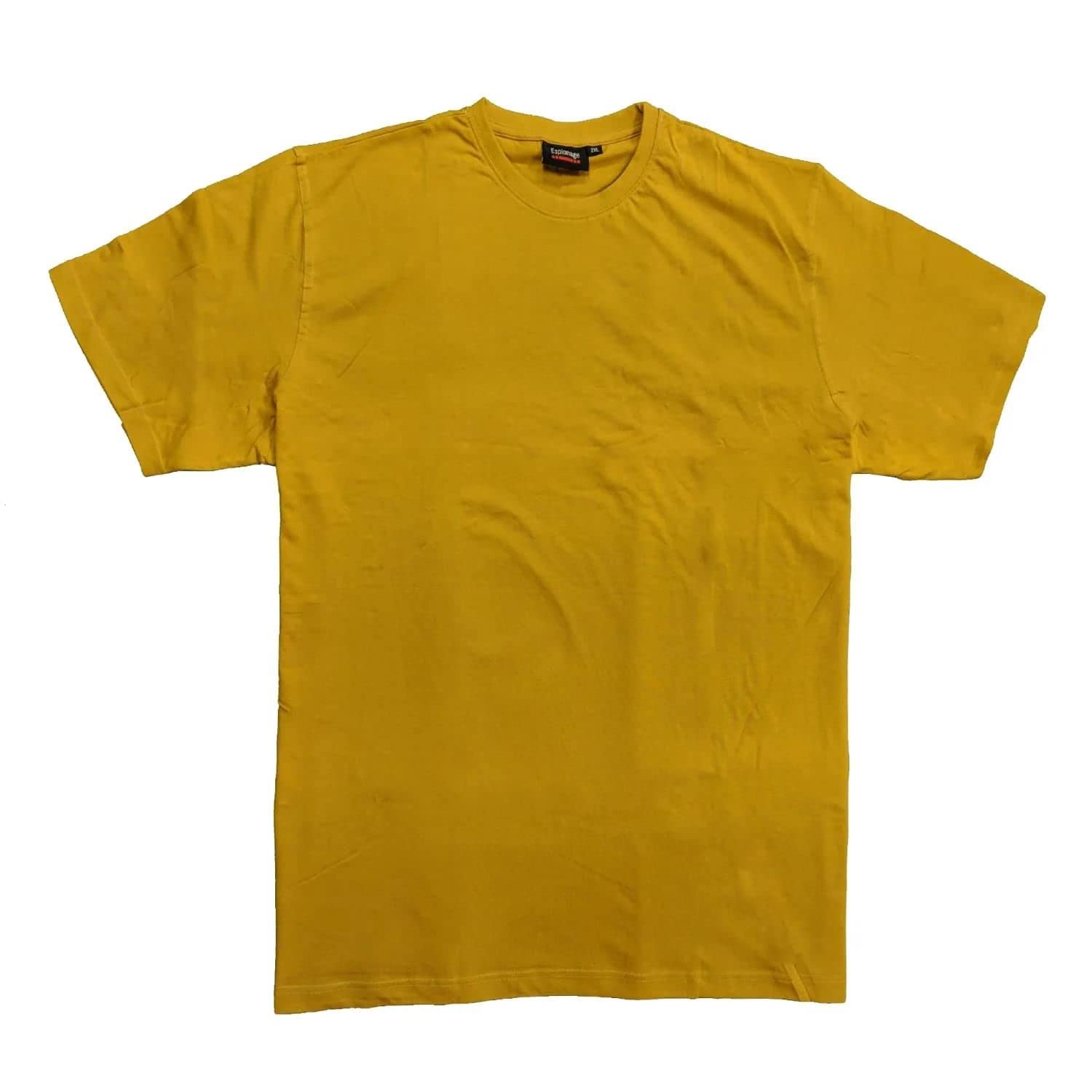 Espionage Men's Plus Size Plain T-Shirt (T015) in Mustard 6XL