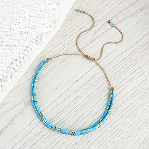 Image of KELITCH Adjustable Multi Strand Bracelets Colorful Miyuki Seed Beads Wrap Bracelets Bangle Women Jewelry