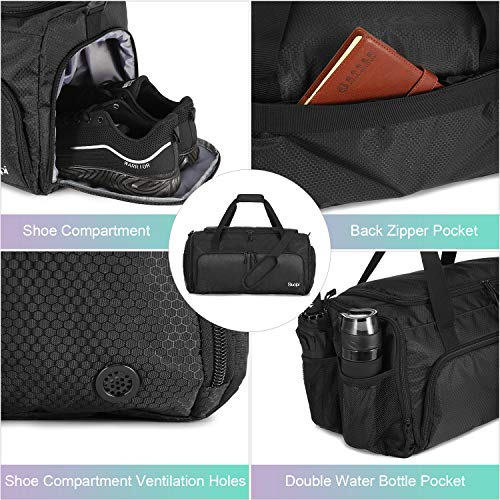 Sucipi Travel Duffel Bag for Men and Women Small Gym Bags with Shoe Compartment and Wet Pocket Lightweight Weekend Bag Water Resistant