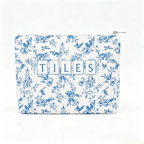 Bolsa American Mahjong para fichas con cierre azul claro miniatura 1