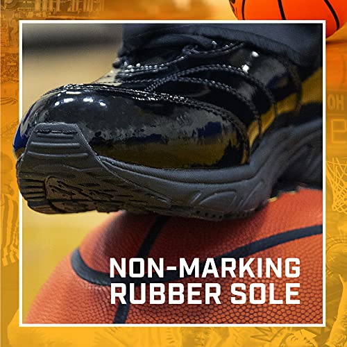 3N2 Reaction Basketball Black Referee Shoes for Men - Full Grip Leather Sneakers with Tractional Sole, Width D & EE3