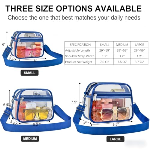Image of USPECLARE Clear Bag for Stadium Events Clear Sports Fan Handbags Purses | Unisex 0.4 mm Thickened Waterproof PVC,Approved for Concerts,Game Days,Outdoor Events