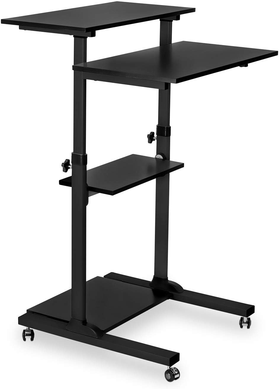 MountIt! Mobile Standing Desk/Height Adjustable Stand Up Computer Work Station