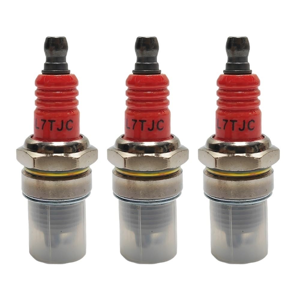 Lot de 3 bougies d'allumage à trois pôles L7TJC for tronçonneuse et débroussailleuse, accessoires for outils électriques jardin