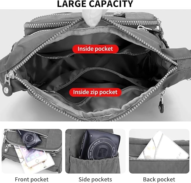 Image of ketmart Crossbody Bags Waterproof for Women Handbags Shoulder Bag with Adjustable Strap Women's Crossbody Purses polyester Fabric.