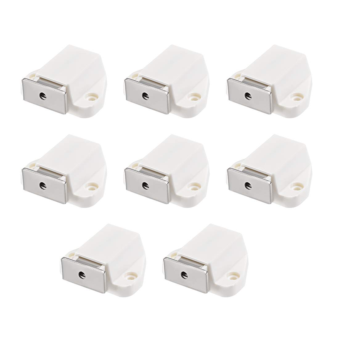 Uxcell 4-Pack Magnetic Touch Latches – Push-to-Open, Spring-Loaded, ABS Plastic & Zinc Alloy, For Cupboards, Closets, Drawers (White)