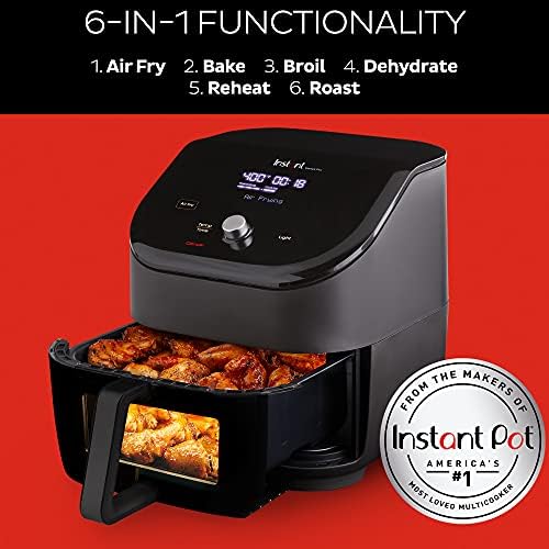 Instant Pot Vortex Plus 6QT ClearCook Air Fryer, Clear Windows, Custom Program Options, 6-in-1 Functions, Crisps, Broils, Roasts, Dehydrates, Bakes, Reheats, from the Makers of Instant Pot, Black 3