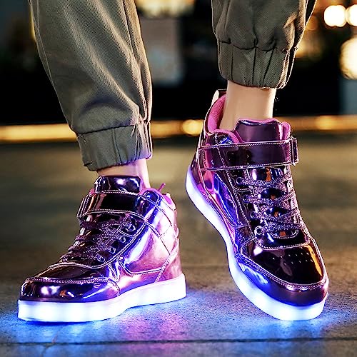Image of JEVRITE Unisex LED Light Up High Top Sneakers - USB Charging for Women & Men - Couples Shoes